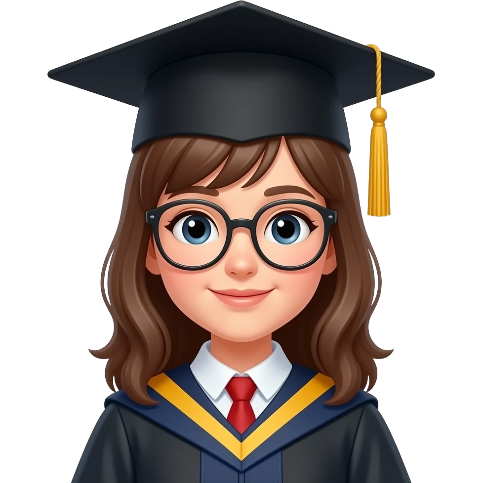 girl wearing an academic cap emoji