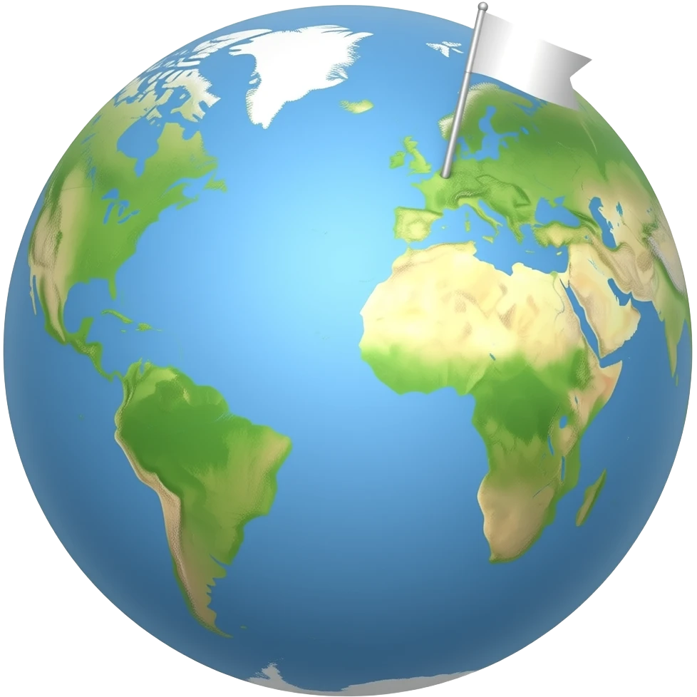 Sphere and flag on a pole emoji