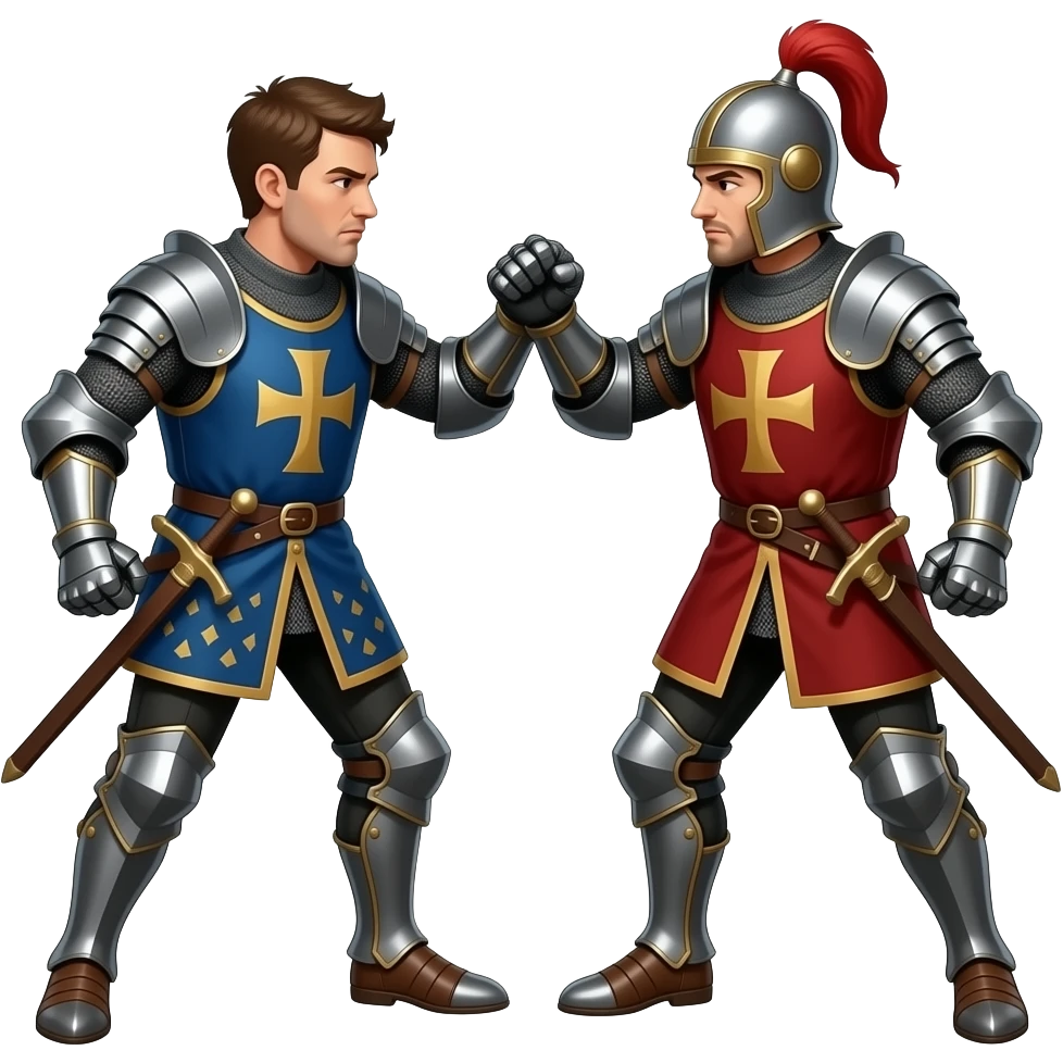 brother figthing medieval emoji