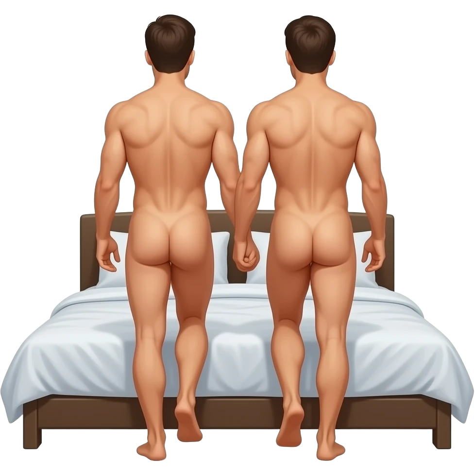 2 mans 🧍🚶🛏️ naked emoji
