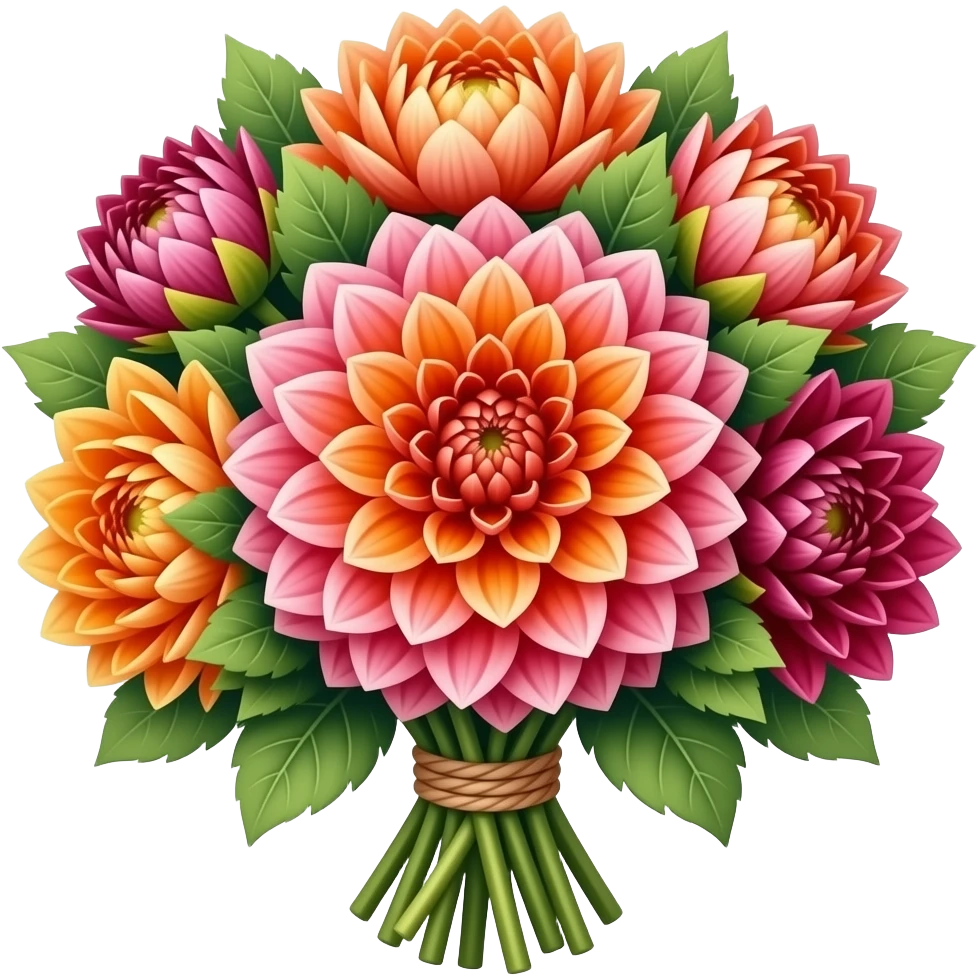 dahlia bouquet emoji