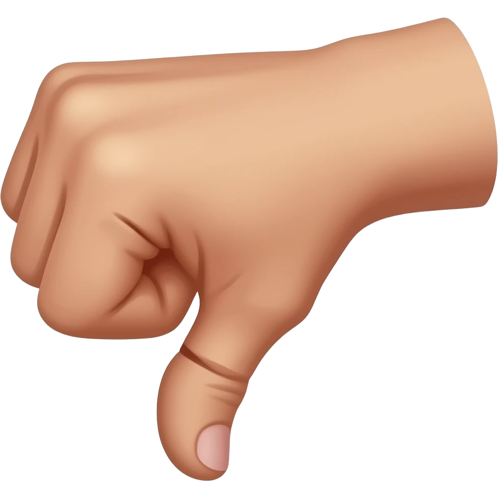 crooked thumbs down deformed emoji