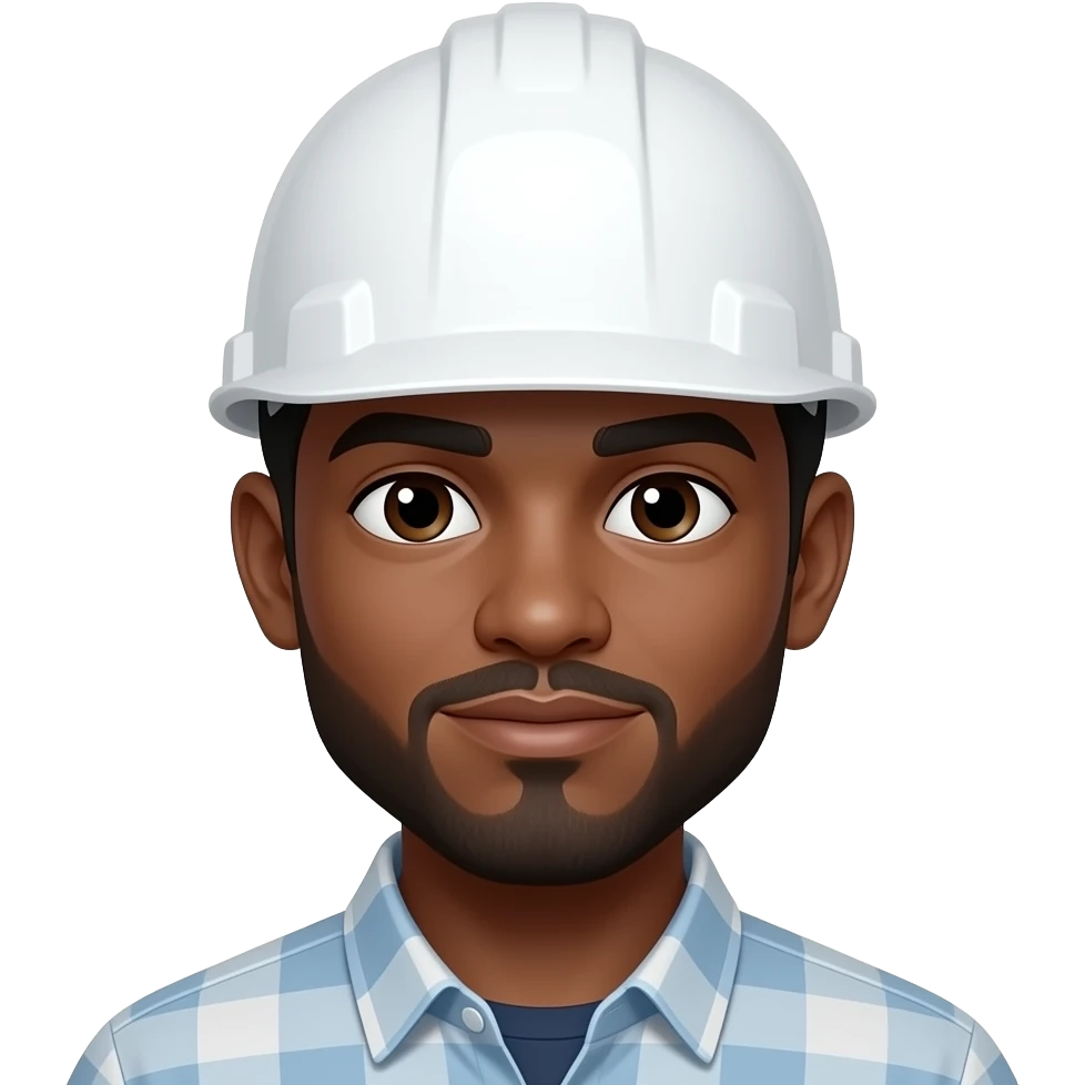 Ingeniero casco blanco y moreno de piel emoji