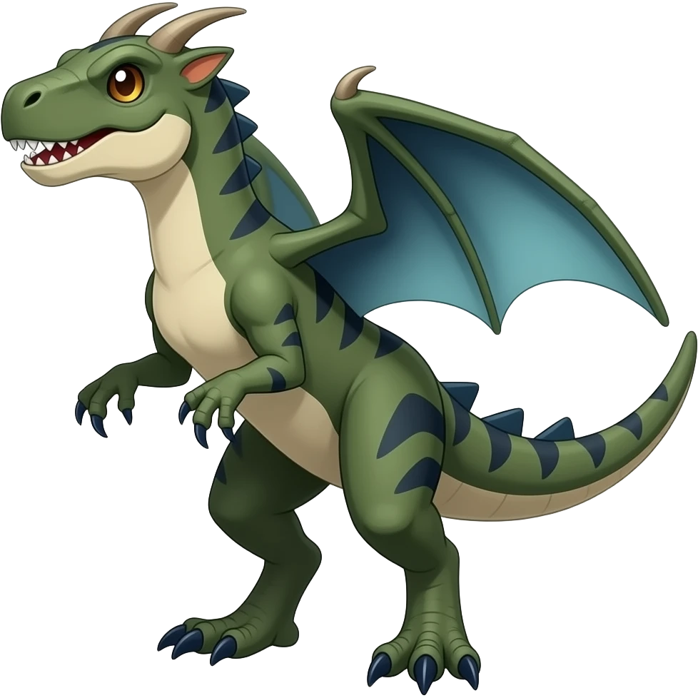 Raptorik-Scyther-Treecko-Kecleon-Axew-Exveemon-Fakémon-hybrid, full body emoji