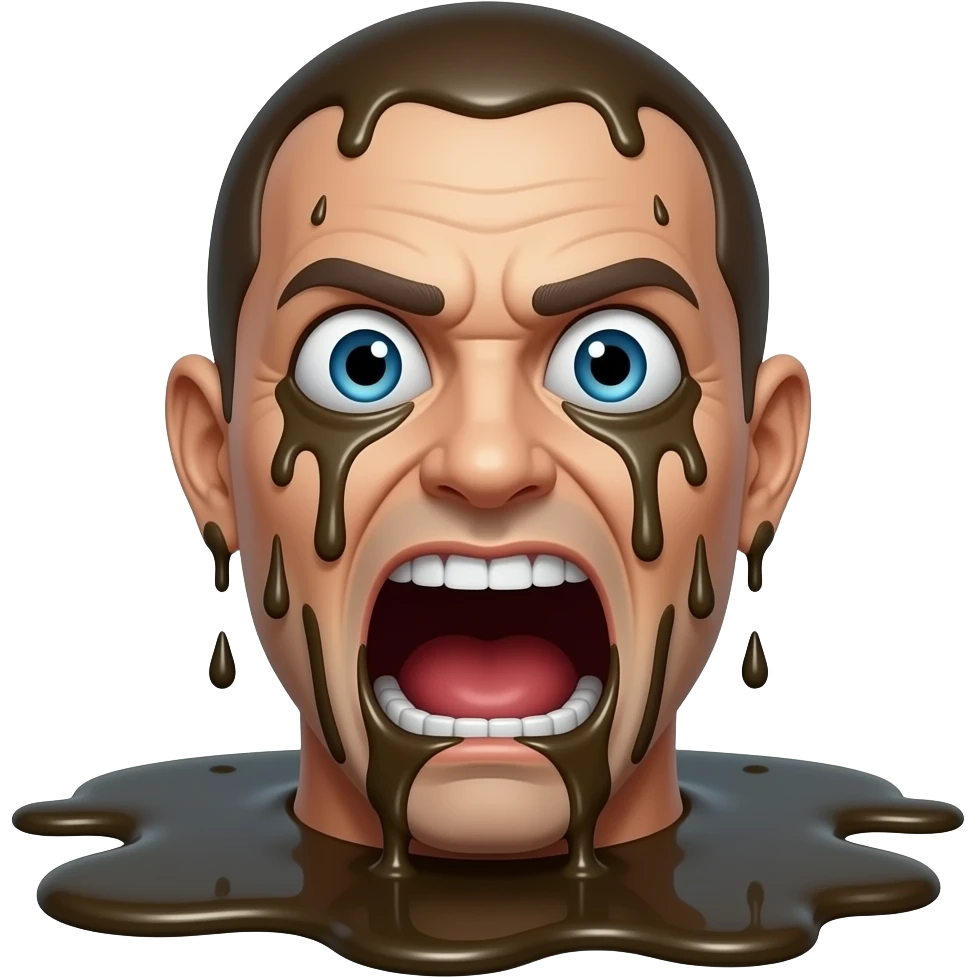 can you make an emoji thats dripping sewage and screaming emoji