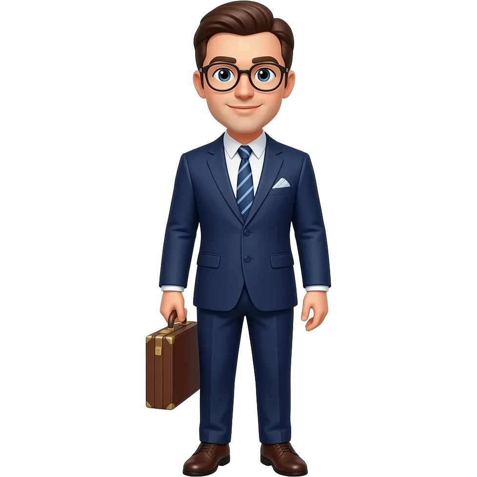nerdy man in suit emoji