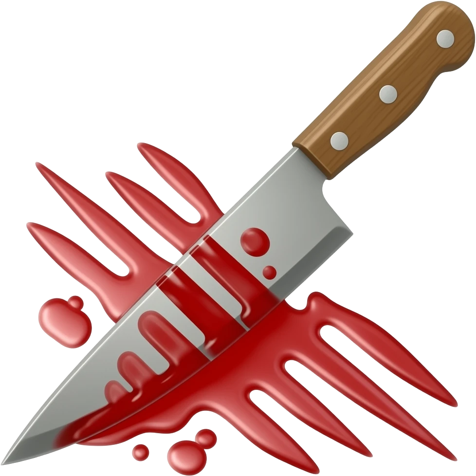 Cuts three diagonal lines of blood emoji
