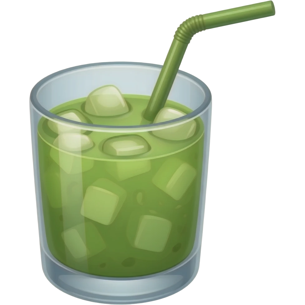 Matcha with ice and straw emoji