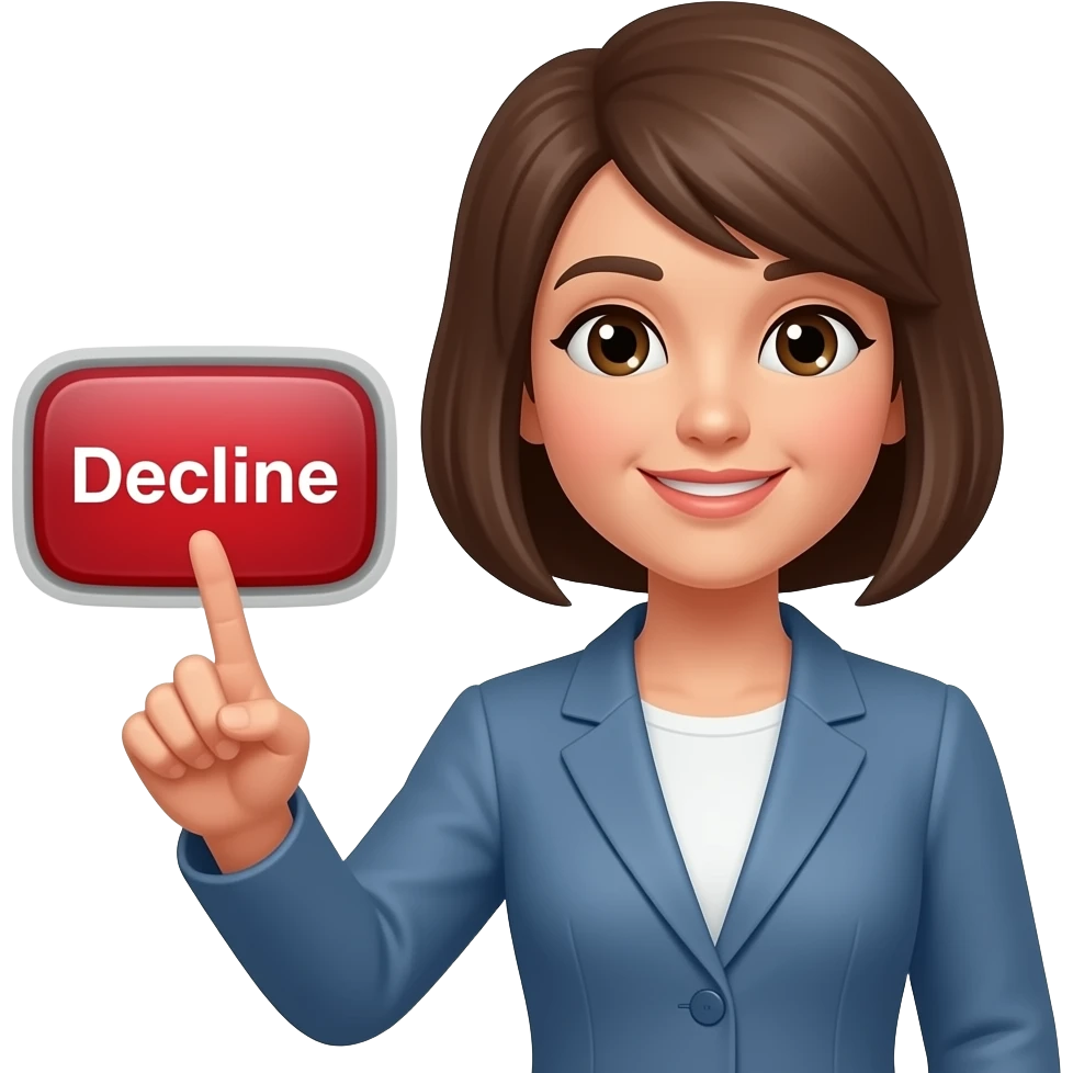 woman 'decline' press emoji