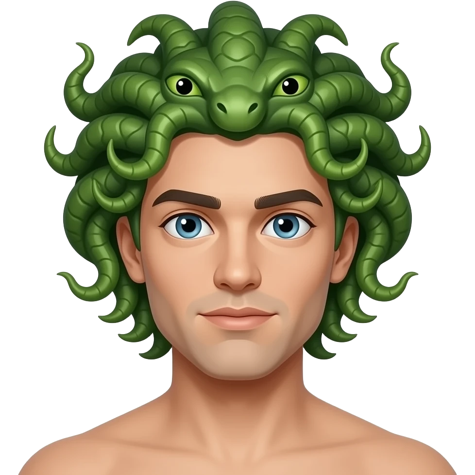 Clean shaven Male Medusa emoji