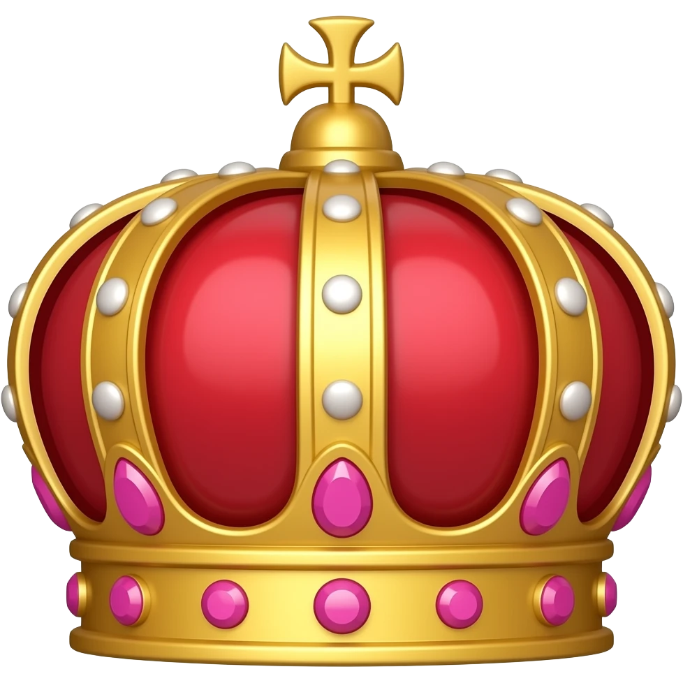 all red crown with pink gems emoji