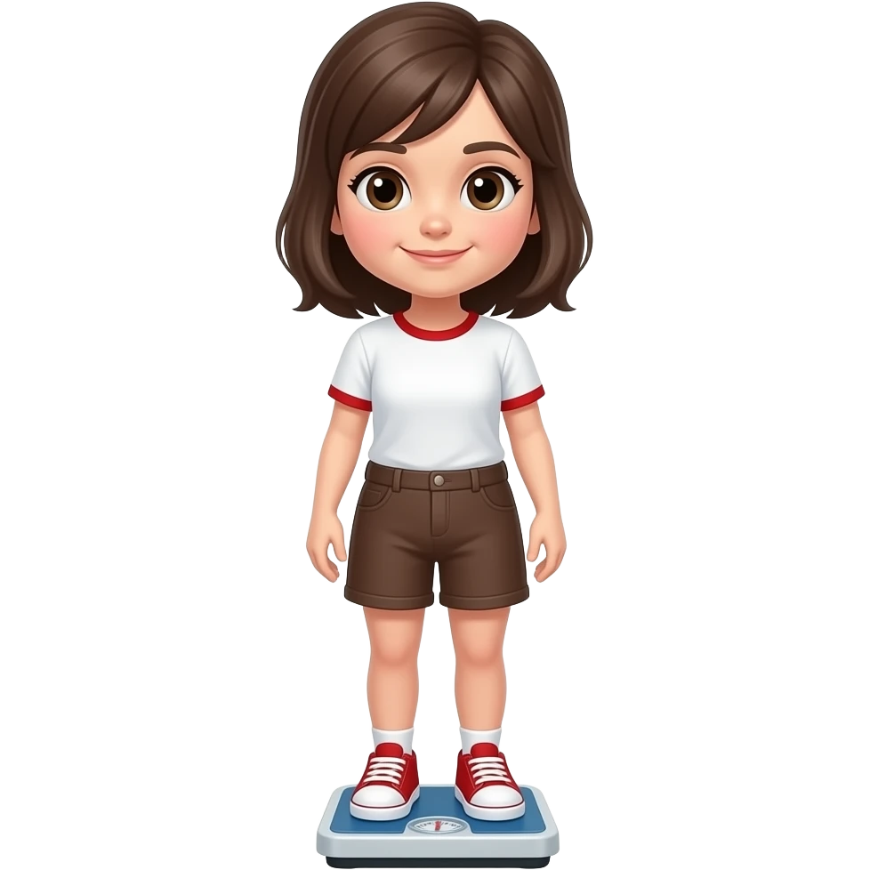 girl standing on the scales emoji