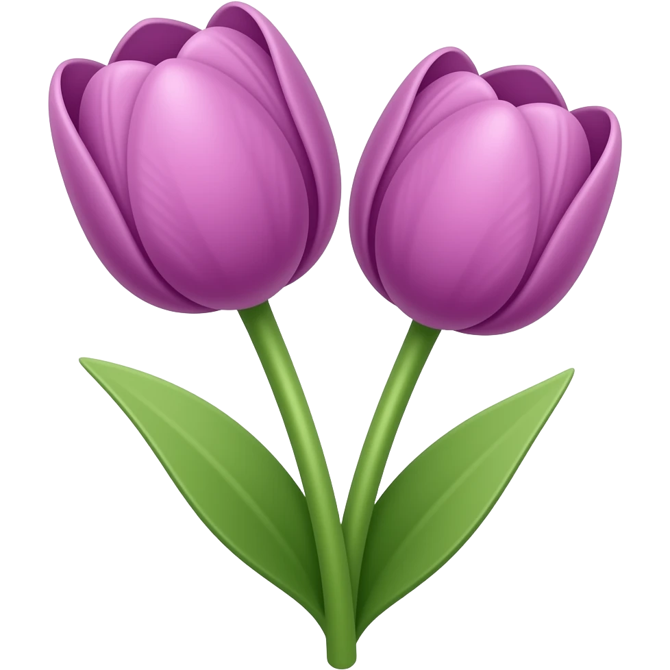 two purple tulips emoji