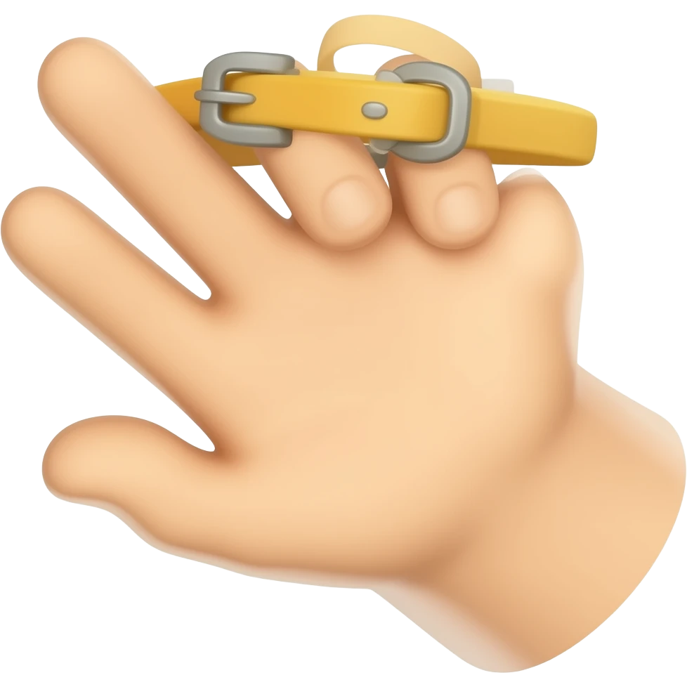Belt hanging loose from hand yellow emoji