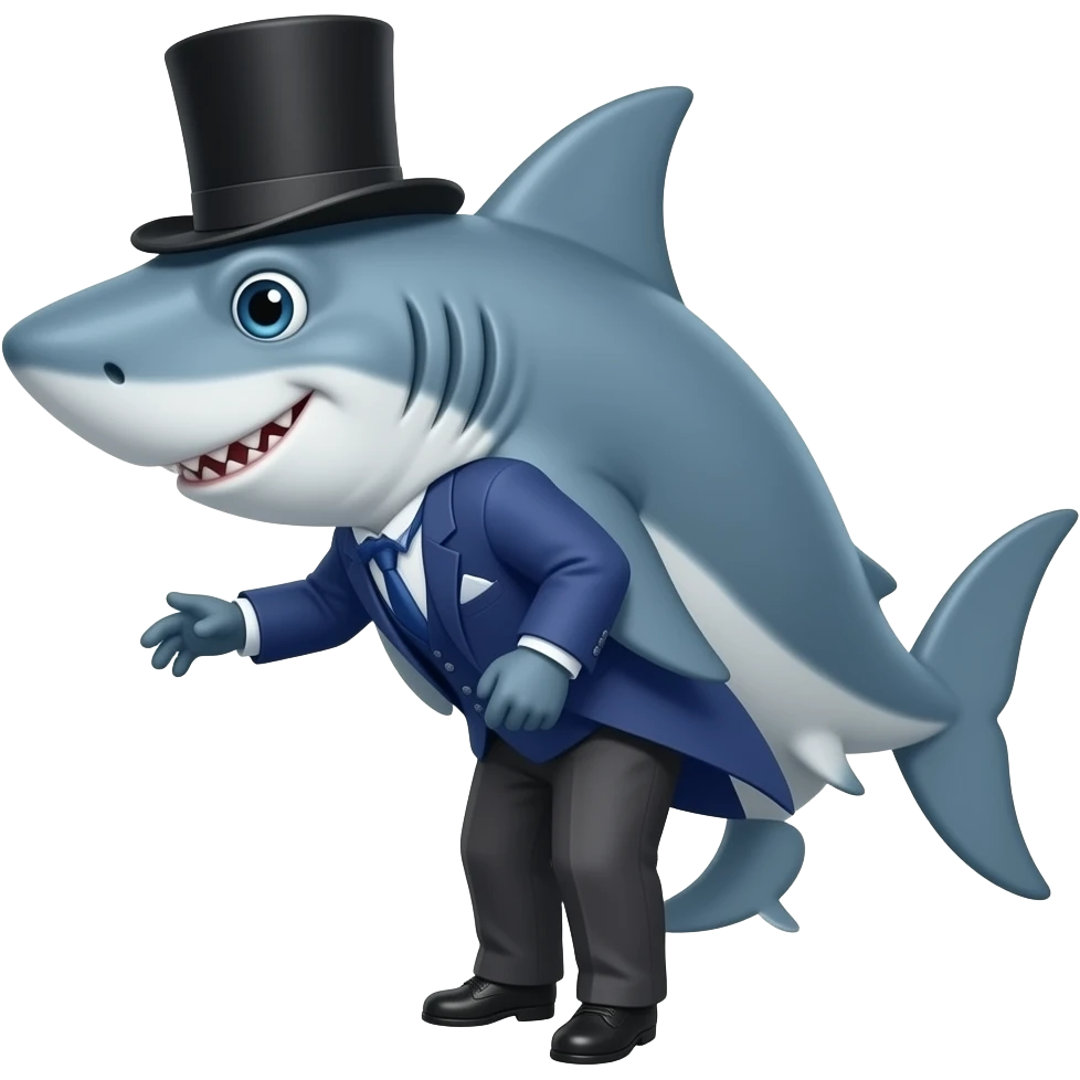 Shark with a top hat emoji | AI Emoji Generator