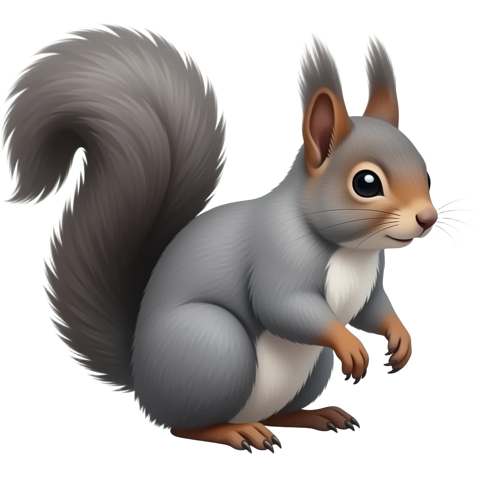 Grey black squirell emoji