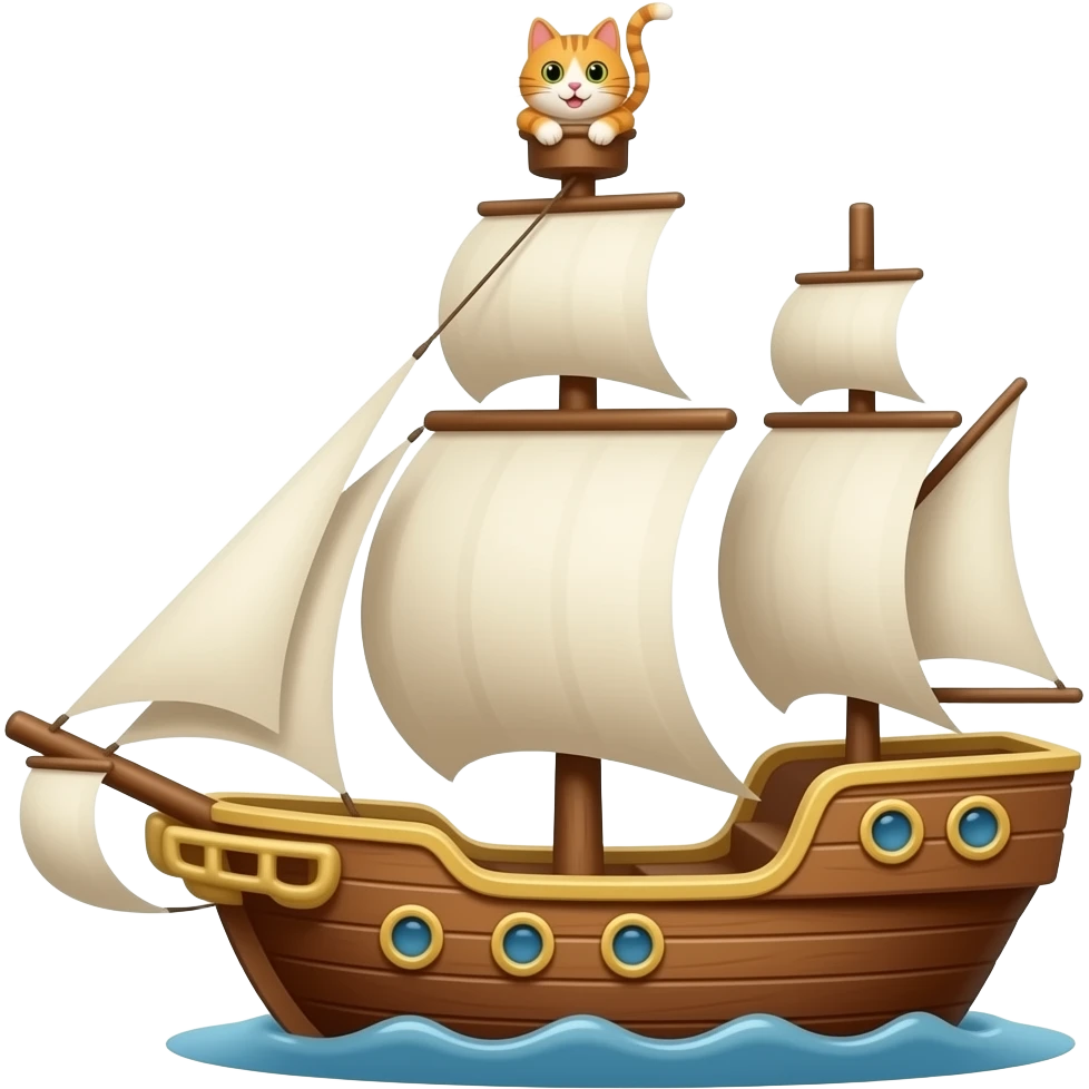 boat with a cat masthead on the bow emoji