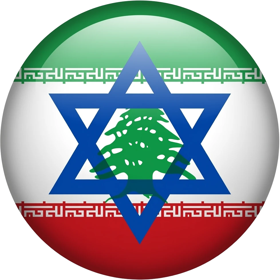 Fais-moi un drapeau les couleurs de l’Israël, seulement les symboles sur le rouge et le vert qu’on garde en Iran, l’étoile de David au milieu et dedans, l’arbre du Liban, laisse le fond avec l’étoile de David avec un peu les symboles de l’Iran et un arbre du Liban au milieu de l’étoile de David emoji