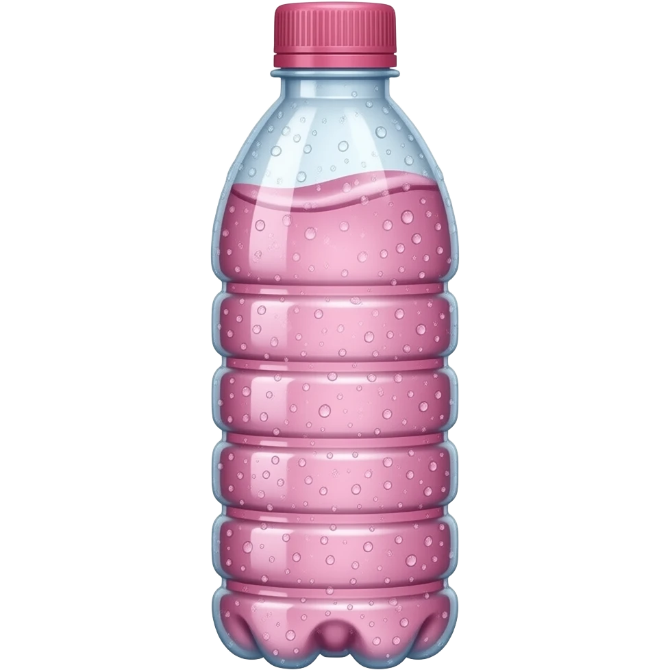 Refreching ice cold water bottle pink emoji