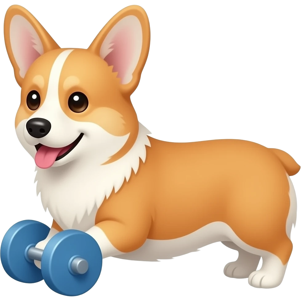 Corgi working out emoji