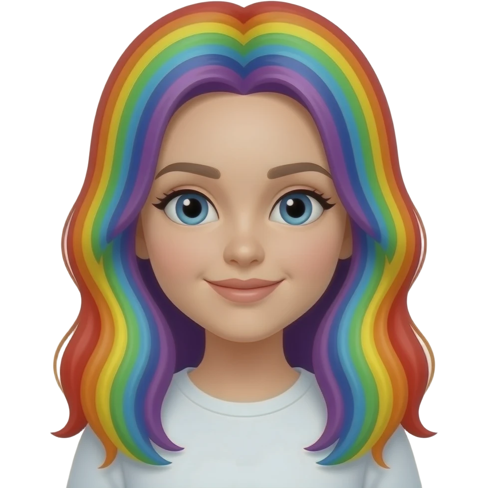 rainbow long hair emoji