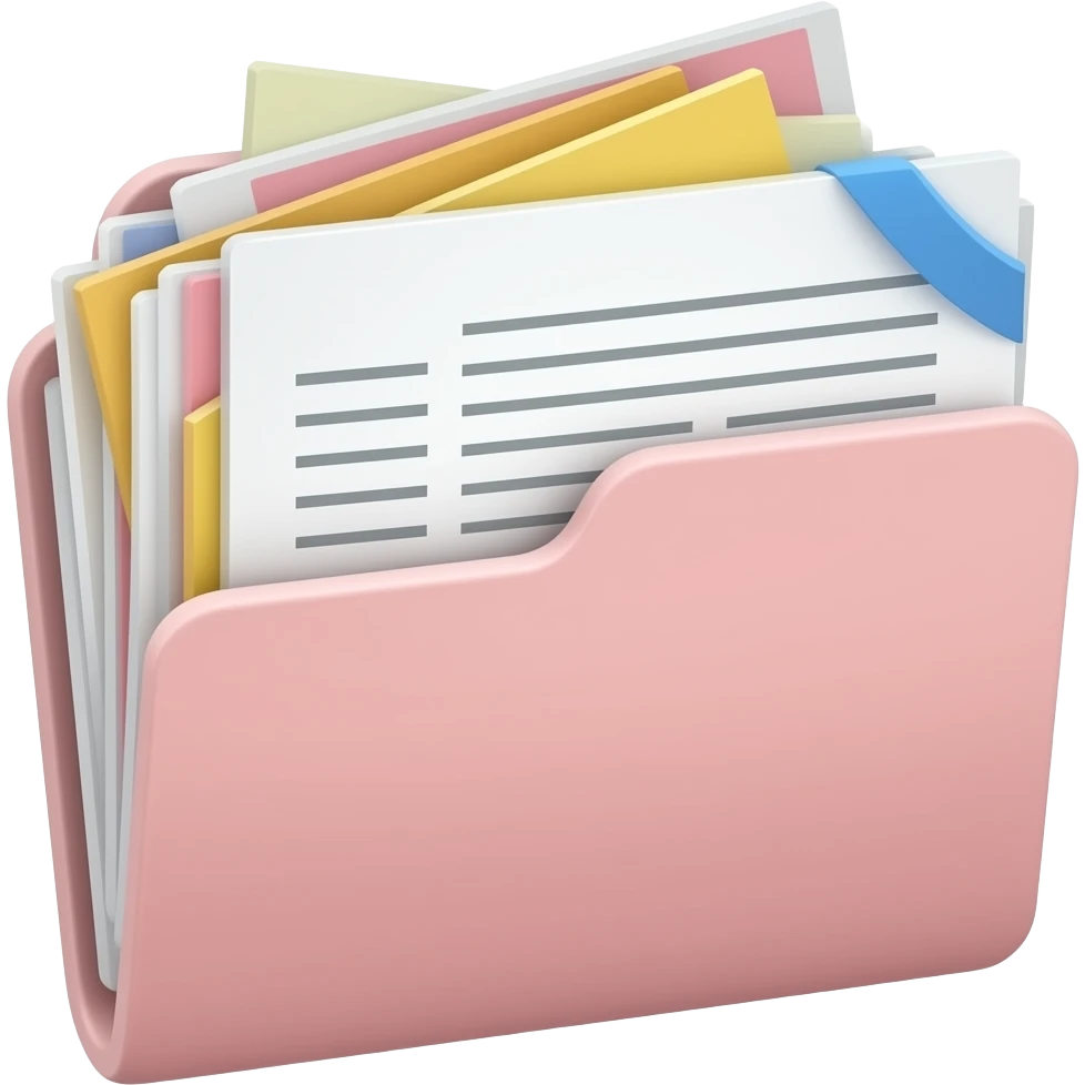 junk files light pale pink folder and many documents emoji