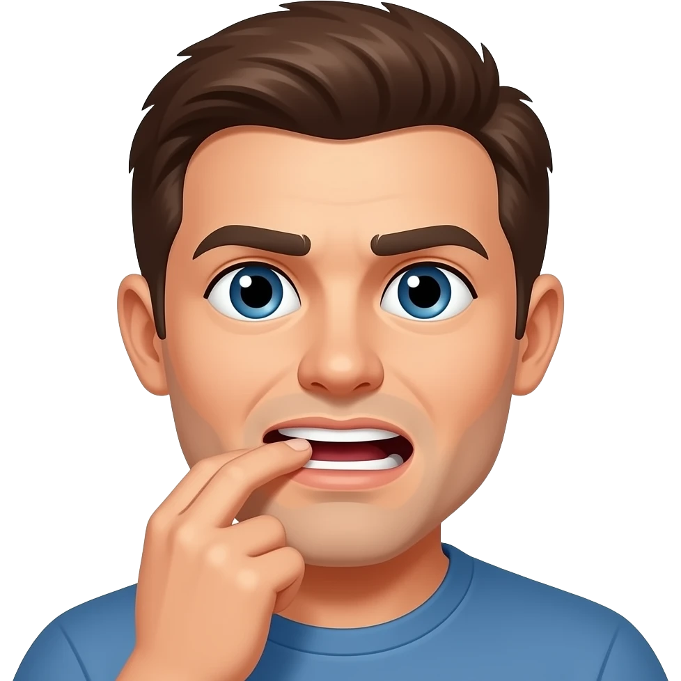 persona mordiendose las uñas exageradamente emoji