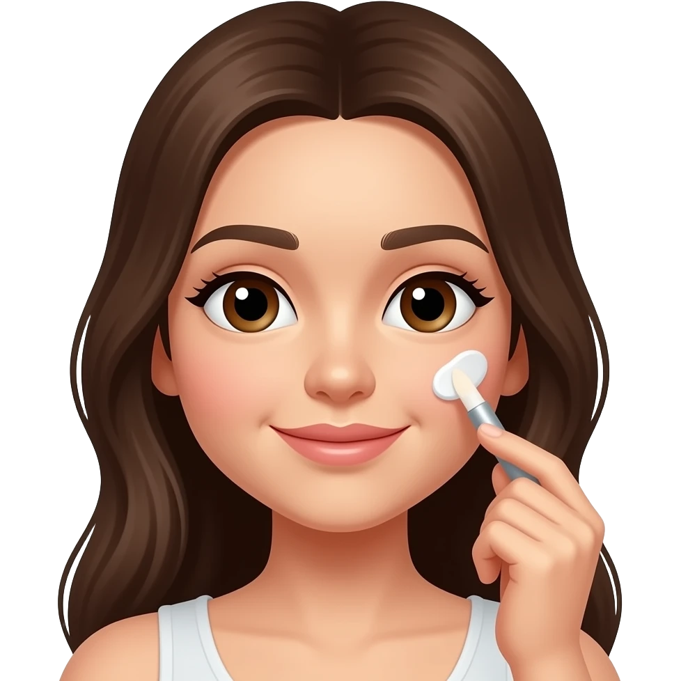 Крем на лице у девушки emoji