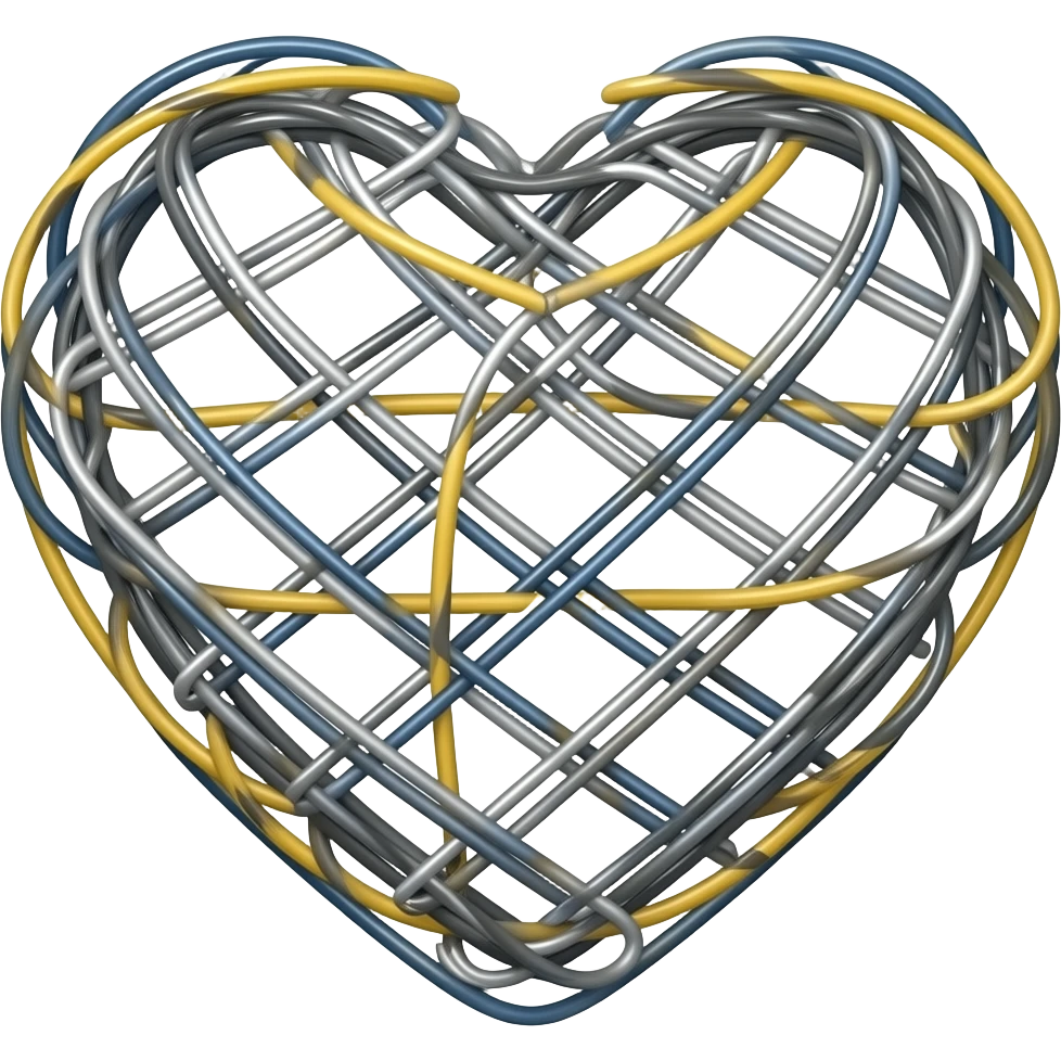 heart made of wires and cables emoji