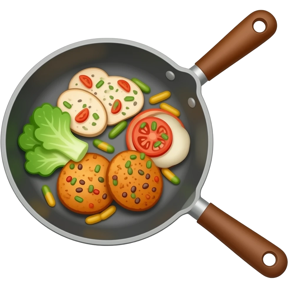 Sarten con comida emoji