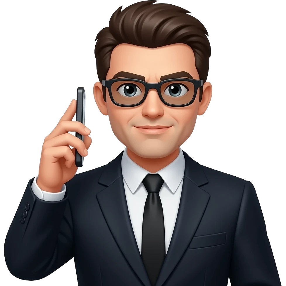 Мошенник с телефоном emoji