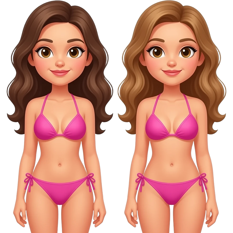 Pink bikini girls emoji