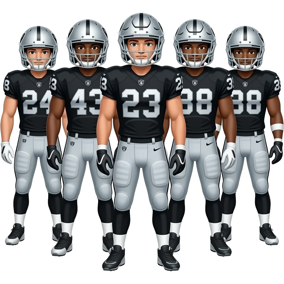 Oakland Raiders football group emoji | AI Emoji Generator