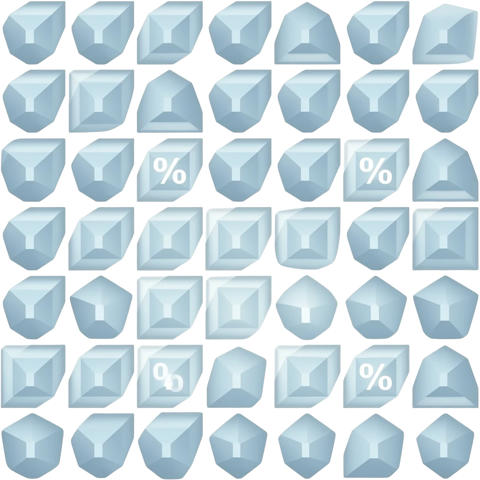 Minimalist illustration of 4% chance, 100 small shapes with 4 highlighted, clean aesthetic, soft glow, high contrast, centered, transparent background, no background, PNG emoji