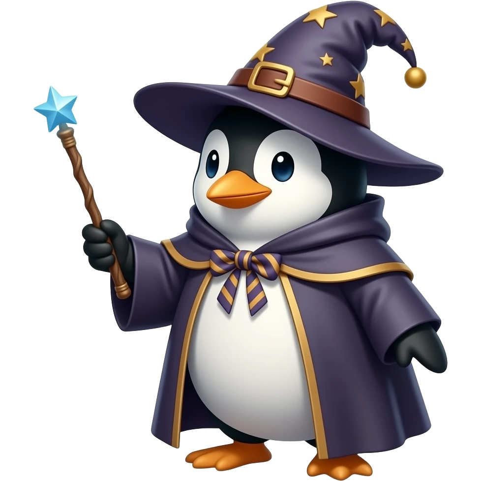 Penguin Wizard emoji