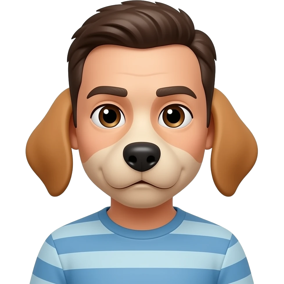 Hombre con perrito emoji