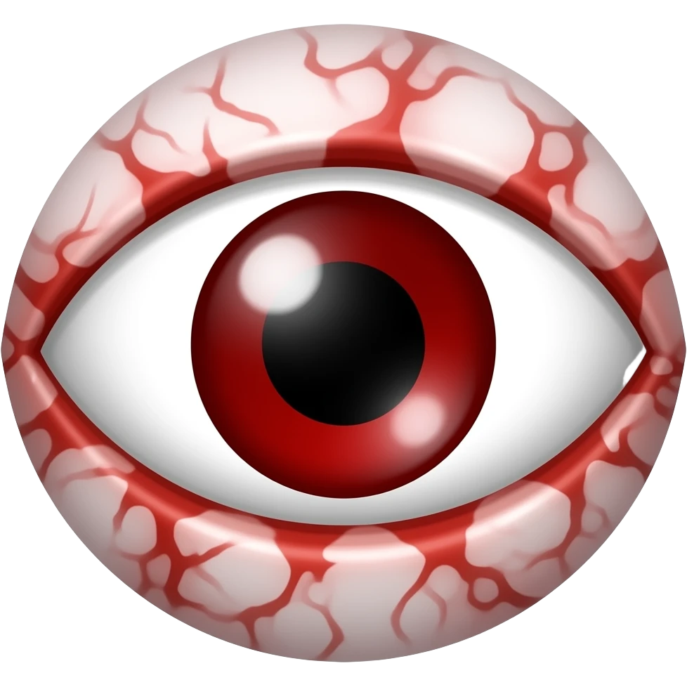 red evil eye but it's sideways emoji