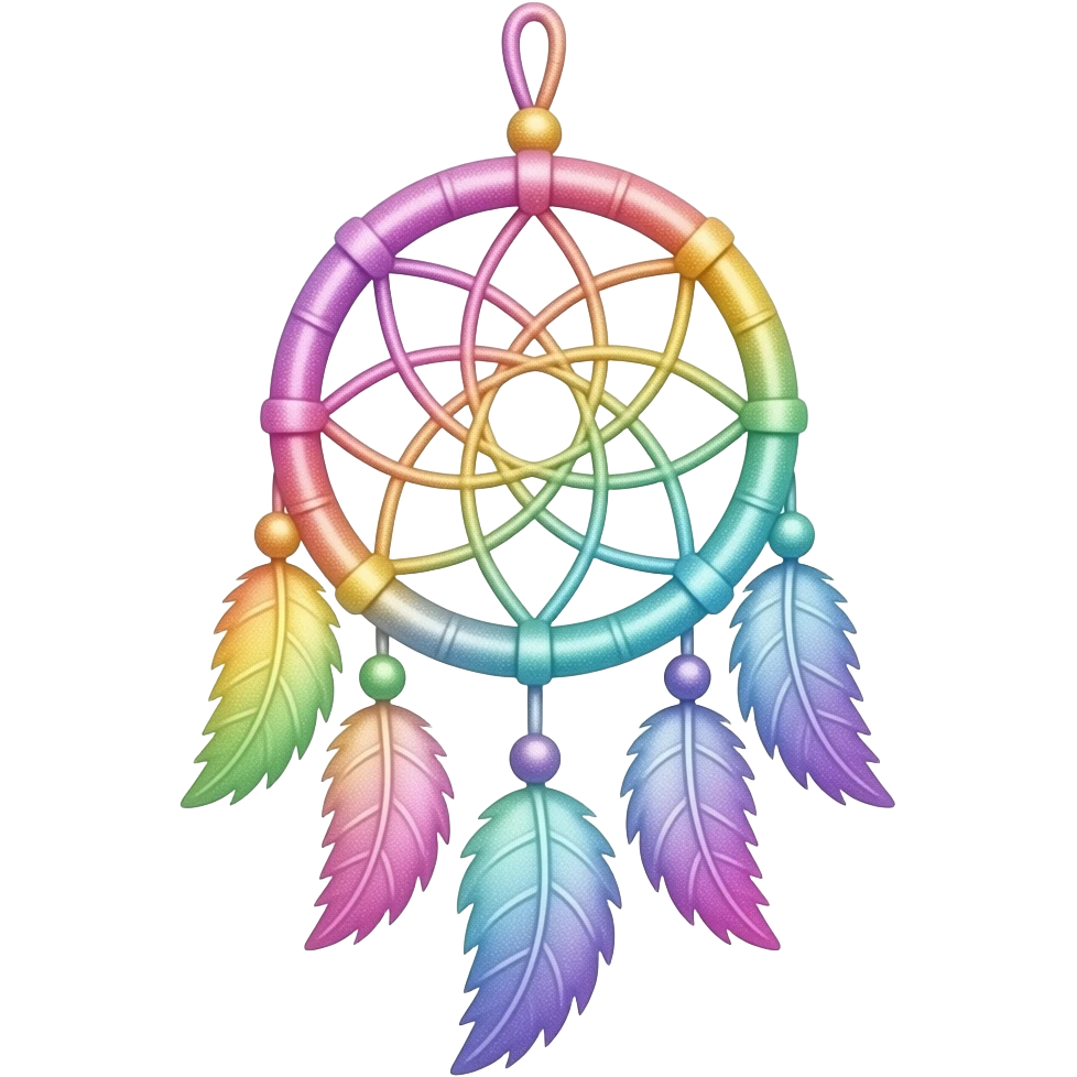 Pastel Rainbow-gradients-colored shiny sparkly glittery glossy smooth soft pretty aesthetic dreamcatcher emoji