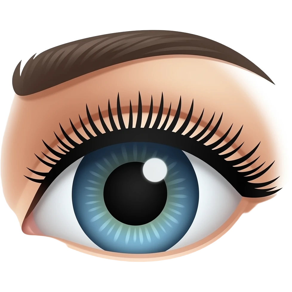 Ojo con pestañas grandes emoji