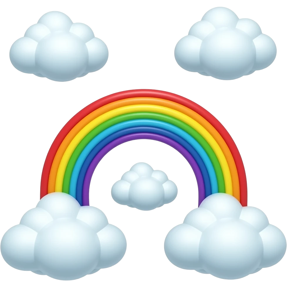 Rainbow among the clouds emoji