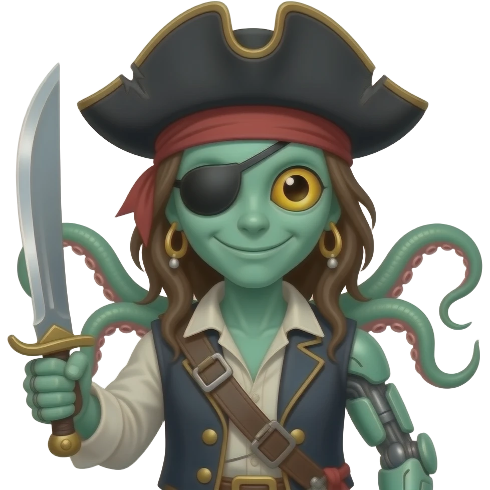 pirate alien portrait emoji