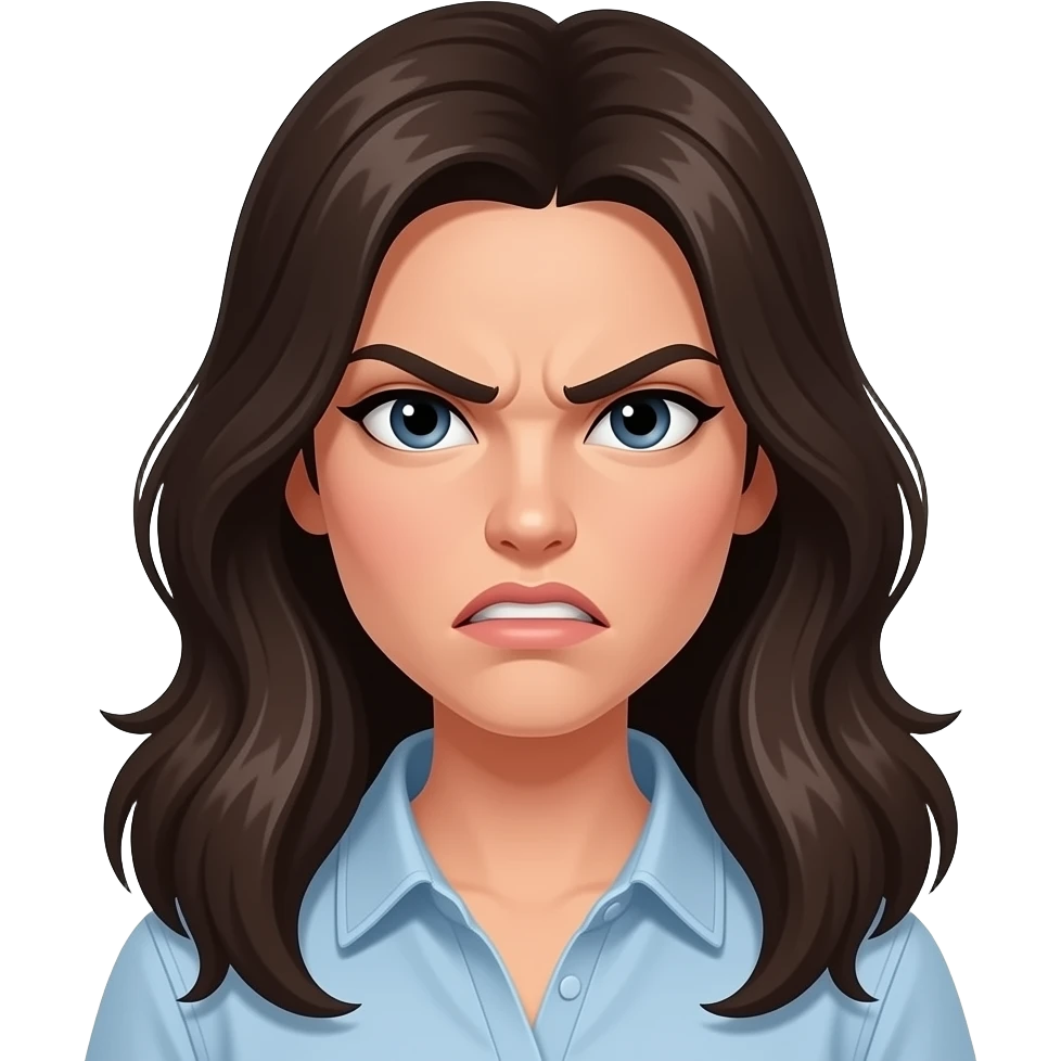 머리길고 화내는 여자! emoji