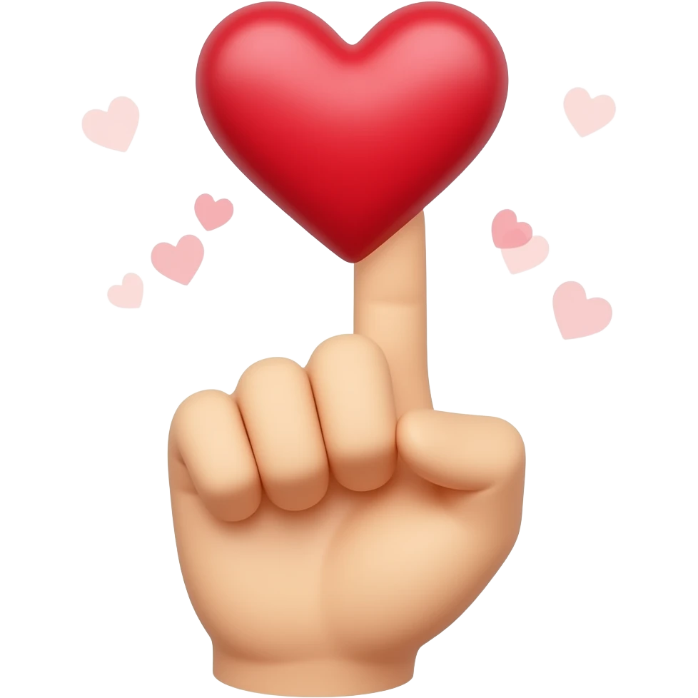 hand should be finger heart emoji