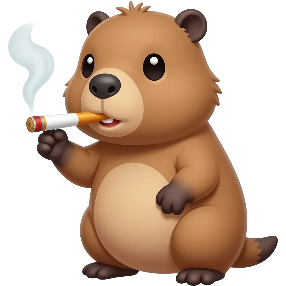 cute capybara smoking emoji
