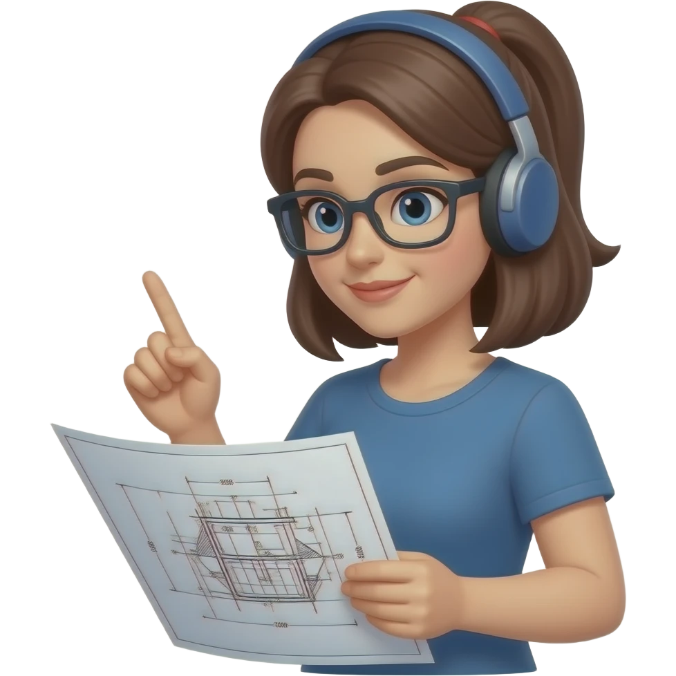 женщина работает с схемами и трудностями emoji