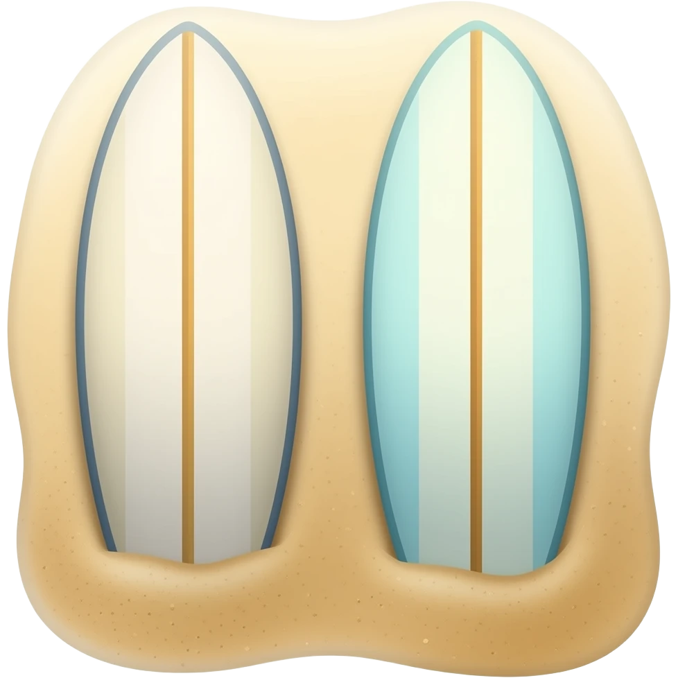 2 surfing boards stick on sand emoji