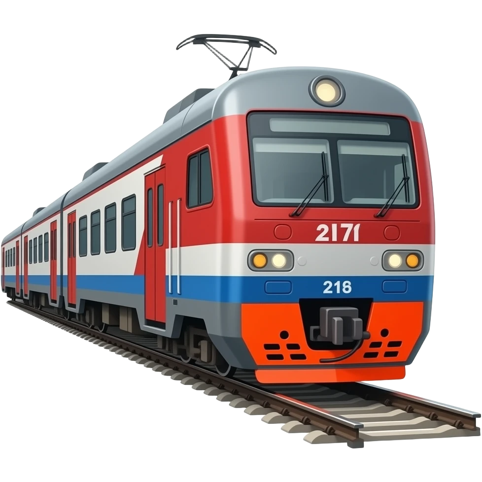 A emoji russian passenger electric train on the railway emoji