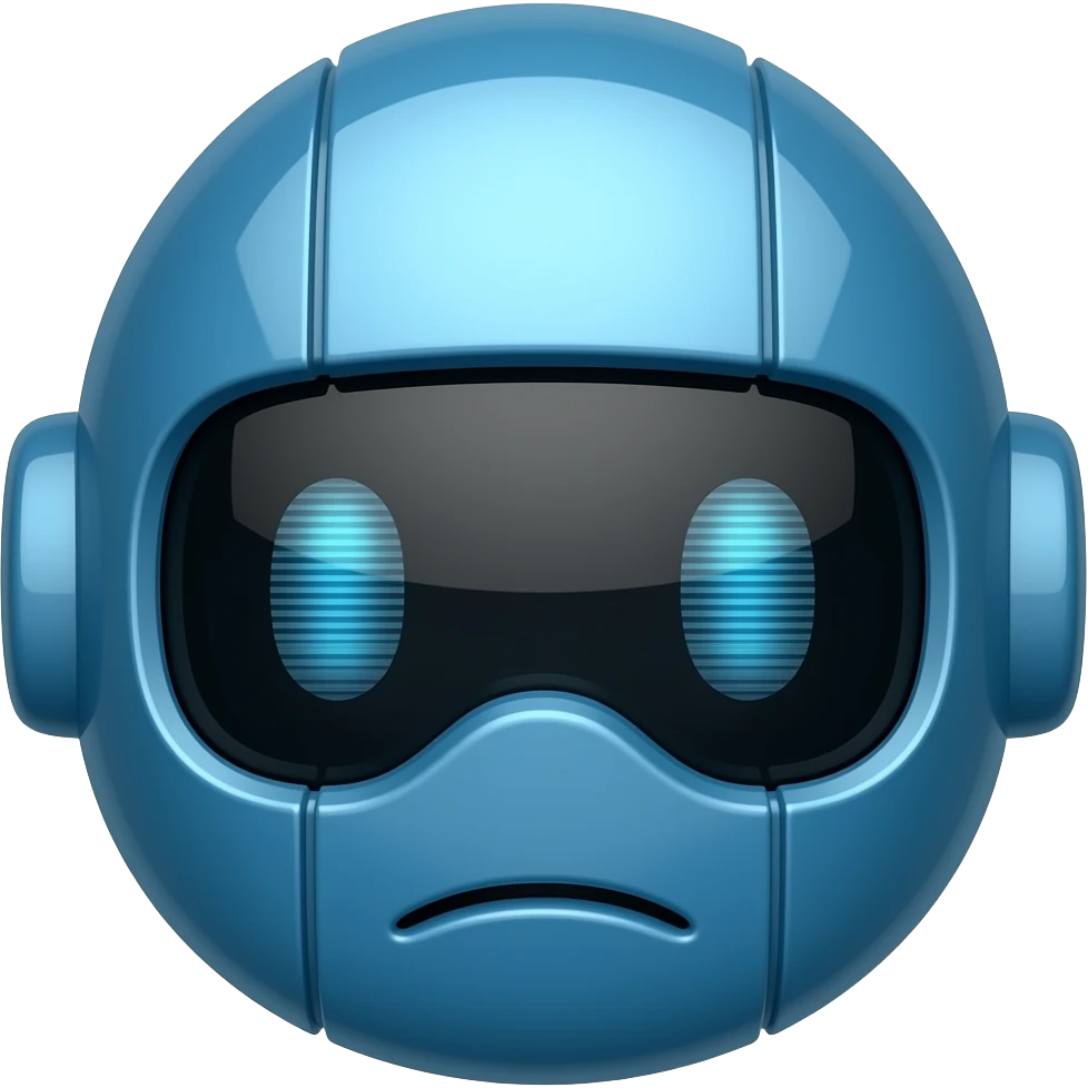 a blue robot head emoji