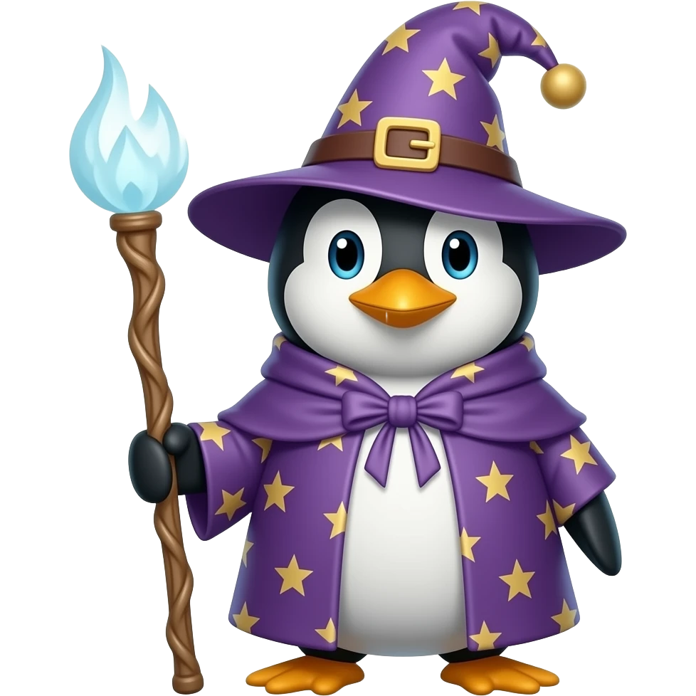 Penguin Wizard emoji | AI Emoji Generator