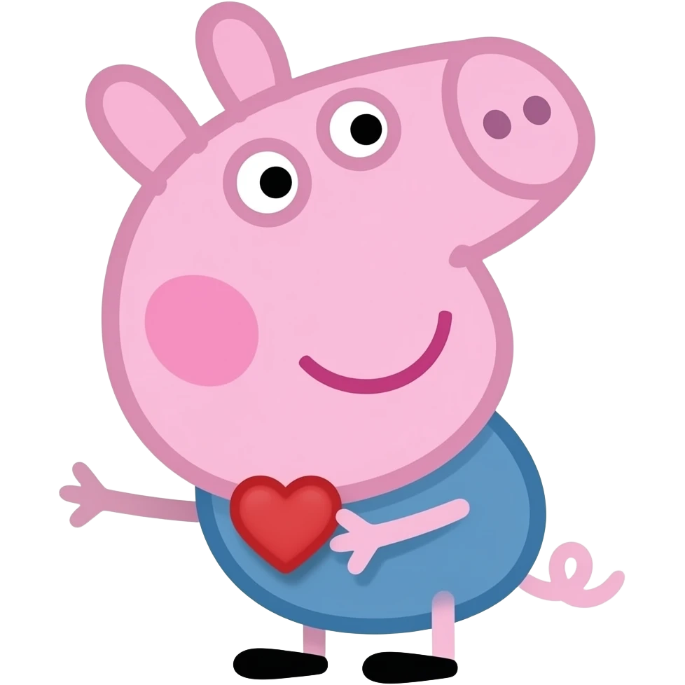 Peppa pig δίνει φιλί emoji